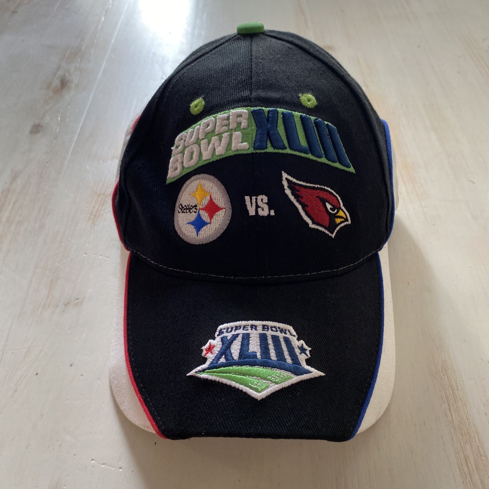 Superbowl XLIII 43 Adjustable Baseball Cap Hat Steelers Vs Cardinals NFL