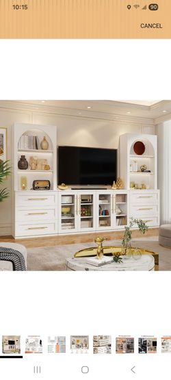 **NIB** 126" W Modular Entertainment Center with Bookshelves