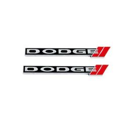 BRAND NEW UNIVERSAL 2PCS 3D DODGE METAL STEEL TRUNK EMBLEM BADGE STICKER