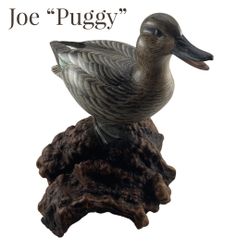 Vintage Joe “Puggy” Freitas Signed Mallard on Drift Wood, Fine Decorative (hen)