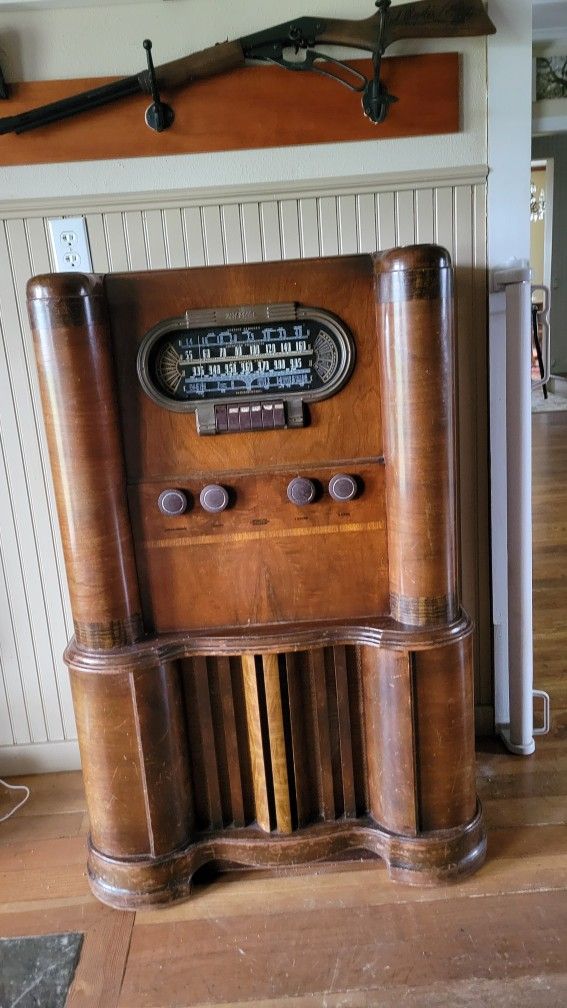 Cat Litter Box Cabinet Antique Radio