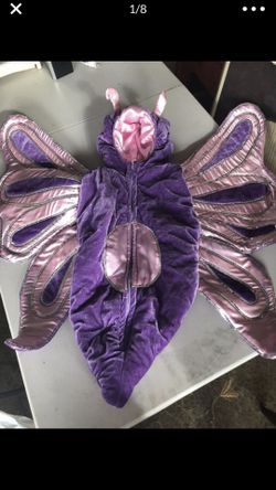 Purple velvet butterfly baby costume