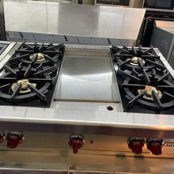 Wolf 36 gas cooktop stainless steel