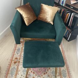 Like New Mid Century Style Chair And Ottoman