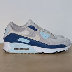 Nike Air Max 90 Glacier Blue Platinum White Sneakers FN6958-001 Men's Size 10
