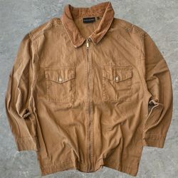 Carhartt style No Boundaries (Dark Latte) Corduroy Collar, Zip-up Men’s Jacket 