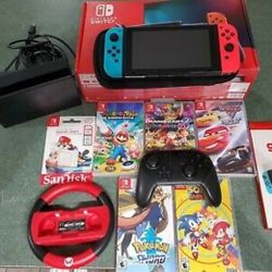 Nintendo switch console With Games super bundle pokemon mario