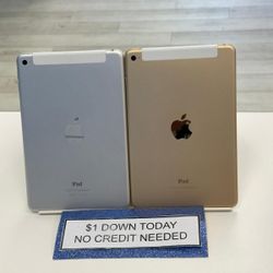 Apple IPad MINI 4 TABLET -90 Day Warranty-$1 DOWN AVAILABLE -NO Credit Needed