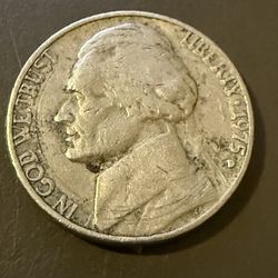 1975 D Jefferson nickel filled mint mark