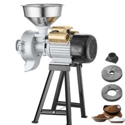"Electric Grain Mill Grinder, 3000W Spice Grinders, Commercial Corn Mill with Funnel, Thickness Adju