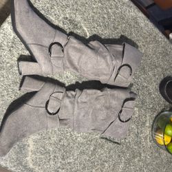 Grey slouching Knee High Boots  Size 9-9.5New