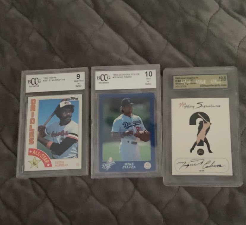 3 MLB Slabs (2 Mint 10s, 1 NM 9)