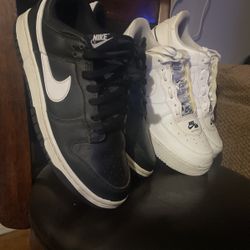Nike Low Dunks Mens Size 9.5  & Nike Air force 1 Mens Size 9.5 Gently Worn Priced To Sell!