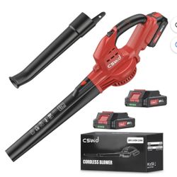 Cordless 20V Handheld Electric Leaf Blowers with 2 x Battery & Charger, 2 Speed Mode, 320CFM 165MPH, Lightweight