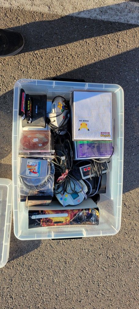 Box Of Retro Games And Consoles