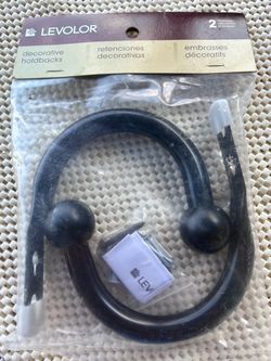 Levolor Kenney (contact info removed)4 Classic Drapery Holdback, Black, 2-Pack