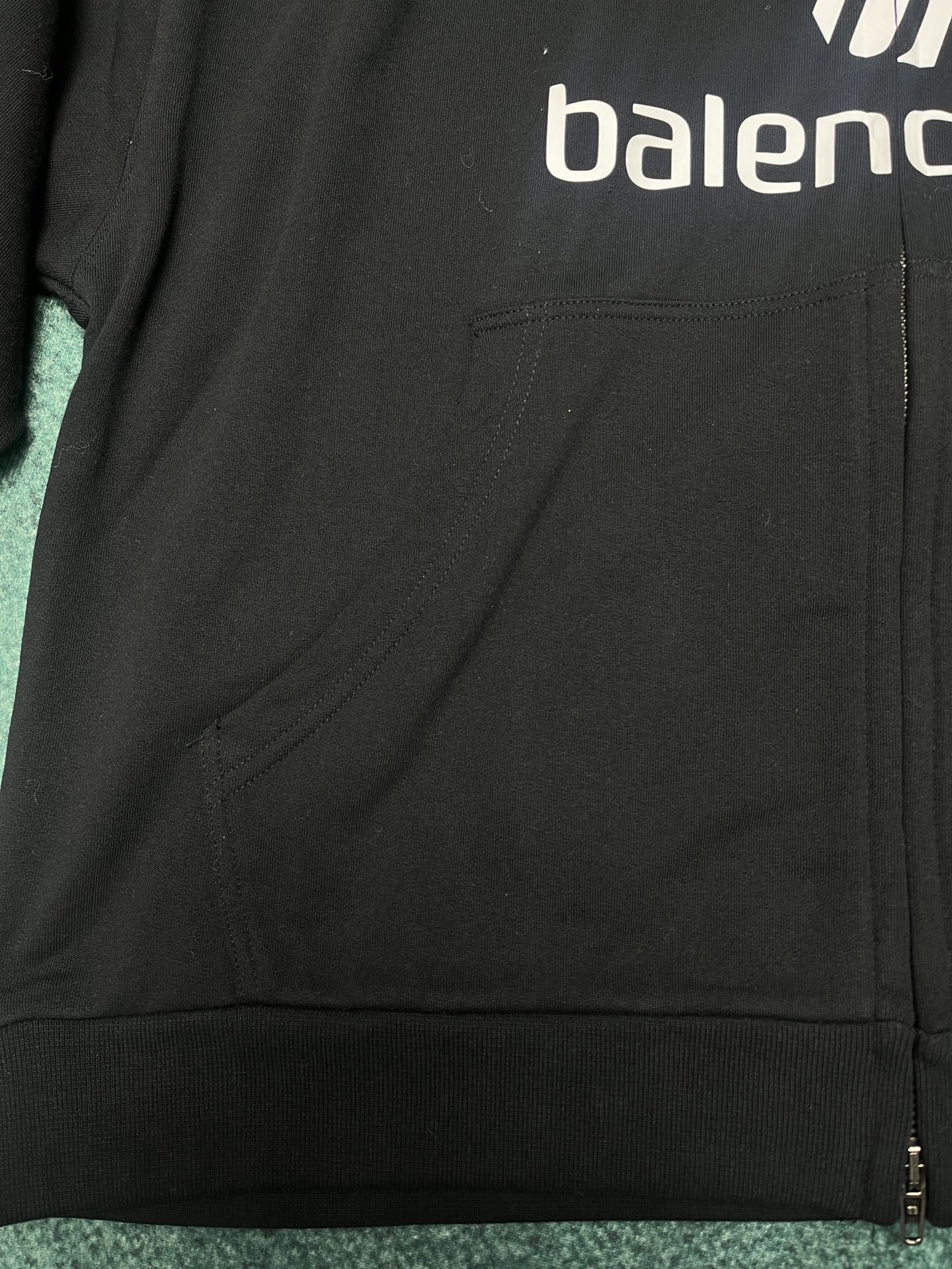 Balenciaga Paris Soccer Zip Up Hoodie Medium Fit Black