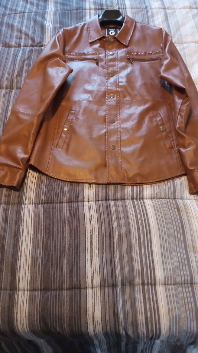 Large Brown Leather Jacket 