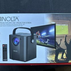Mini Projector With 100” Screen