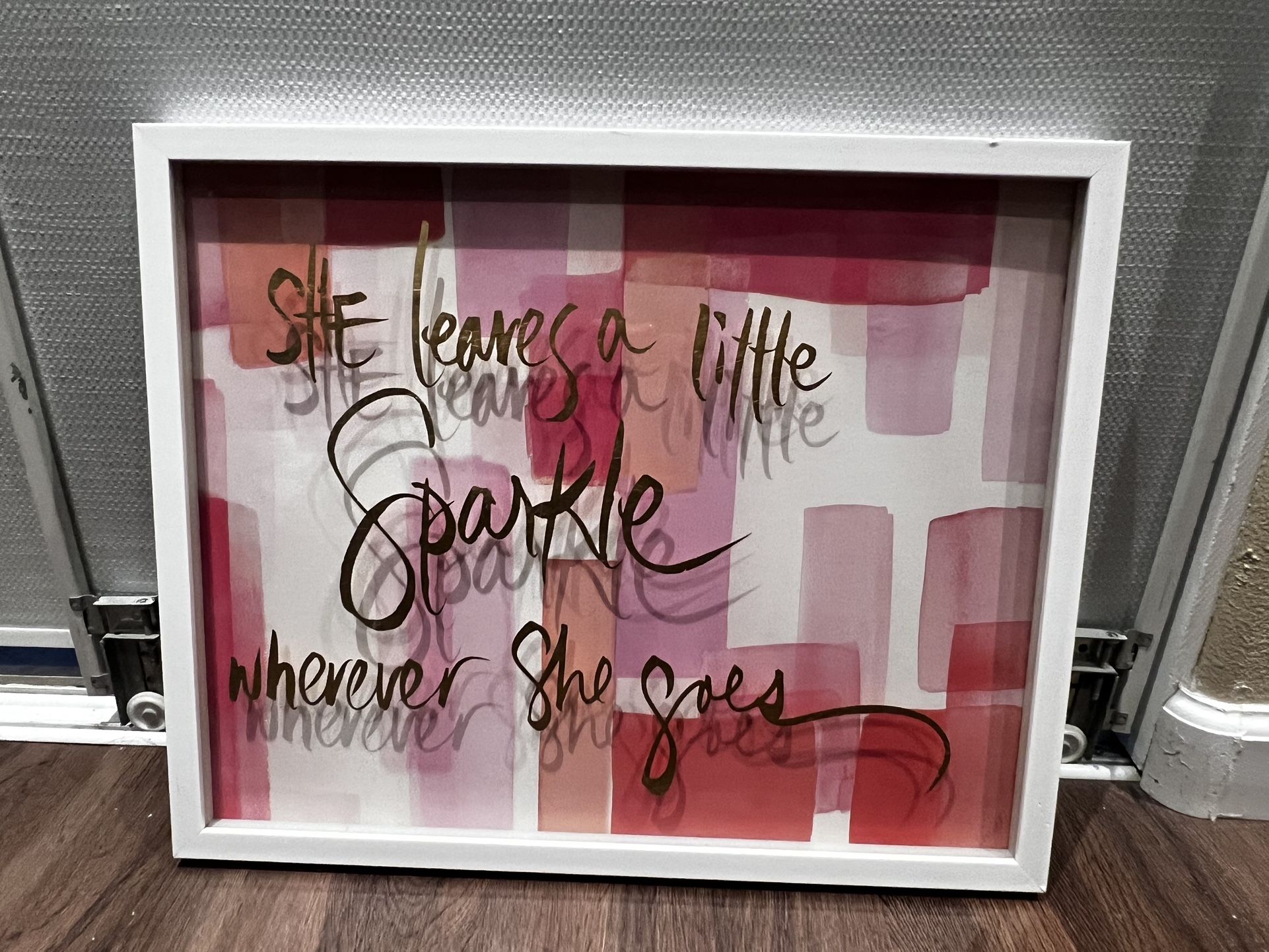 Glass Frame Girls Room Decor Pink