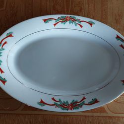 Fairfield China : Poinsettia  & Ribbons Serving Platter