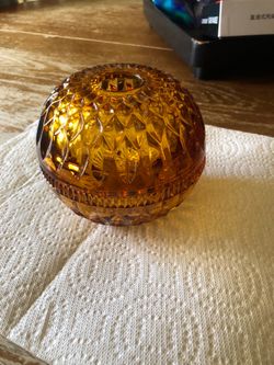 Vintage Amber Glass Fairy Lamp