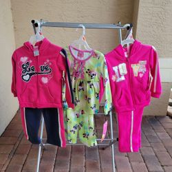 NEW...TODDLER GIRLS SIZE 2T...TWO SWEATSUITS  & ONE PAJAMAS 