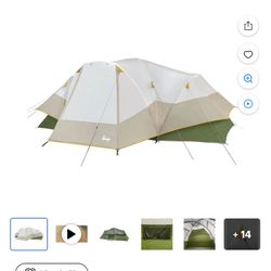 Slumberjack Aspen Grove 8 Person Hybrid Dome Family Camping Tent with 2 Rooms, Room Divider, Separate Entries, Full Fly, and Vestibule Storage