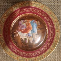 Set Of 10 Antique Vintage Plates Rembrandt Czechoslovakia Hand Painted - Verney