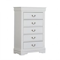 TRADITIONAL STYLE TALL CHEST CABINET WHITE FINISH