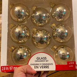 Gold Shiny Glass Ornaments