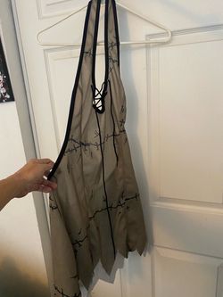 CAVEWOMAN Halloween Costume Dress Tan Stitched Print