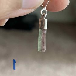 Handmade Beautiful Multicolor Natural Tourmaline & 925 Silver Necklace Pendant 