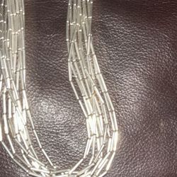 NATIVE AMERICAN LIQUID STERLING SILVER MULTI LAYERED NECKLACE