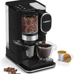 Cuisinart Single-Serve Coffee Maker + Coffee Grinder with 8 oz., 10 oz., and 12 oz. Serving Size, Compatible with Single-Cup Pods, 48-Ounce Removable 