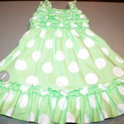 Maggie & Zoe Girls 2T Green Polka  Dot Sundress