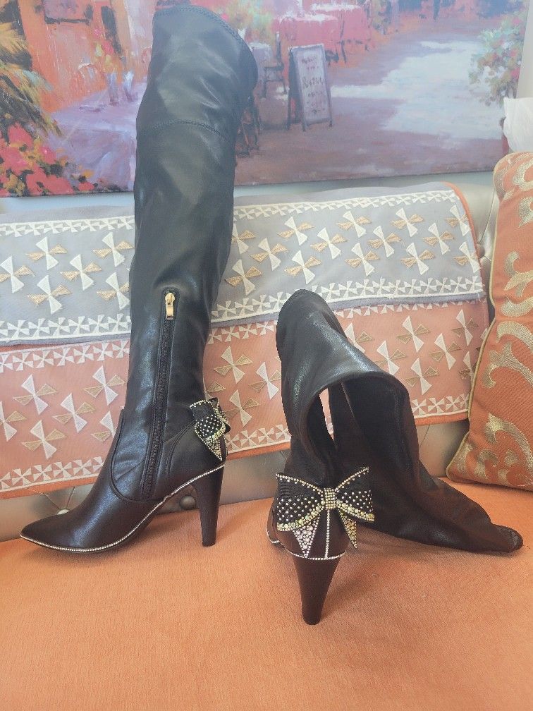 Womens Black Knee Boots