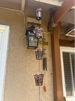 Set of 2 Butterfly Metal Rain Chains – 8 Cups Each