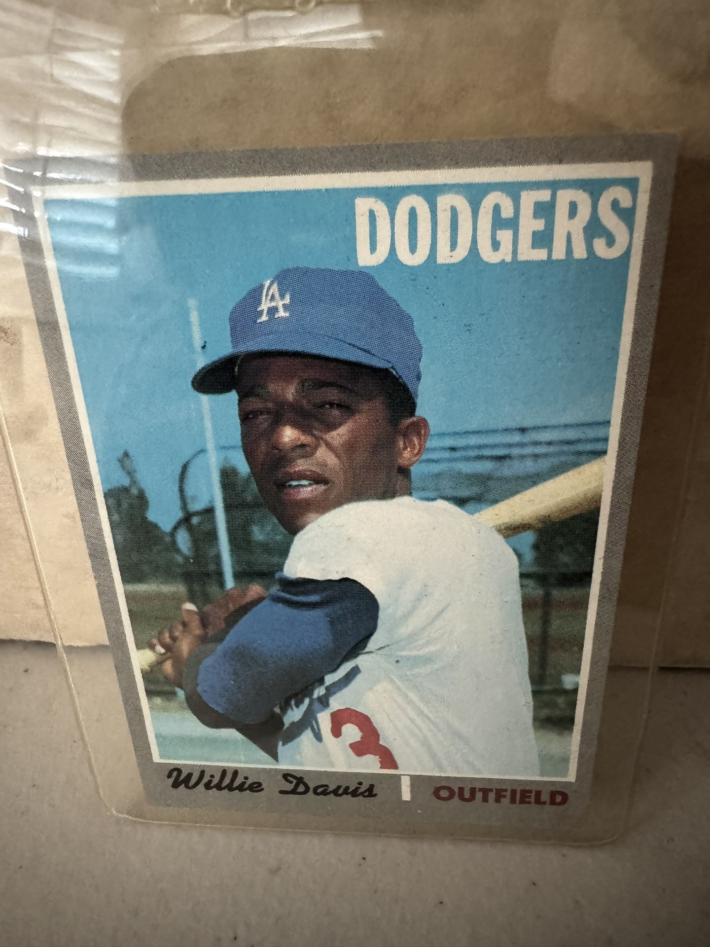 1970 Topps Baseball Willie Davis Los Angeles Dodgers Card #390