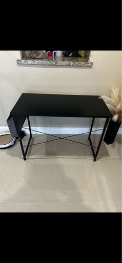 Black Desk with Metal Frame