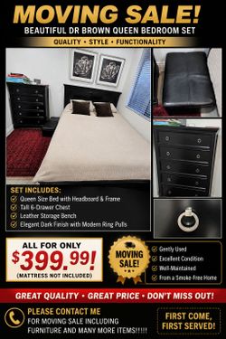 MOVING SALE!!!! BEAUTIFUL QUEEN BEDROOM SET – ONLY $399.99!