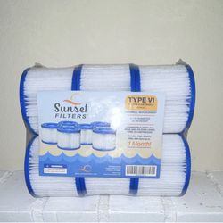 Sunset Filters Type VI Filter Cartridge 6-Pack Durable for Spas & Filters