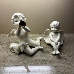 Home Decor Vintage Porcelain Angel Figurines Set