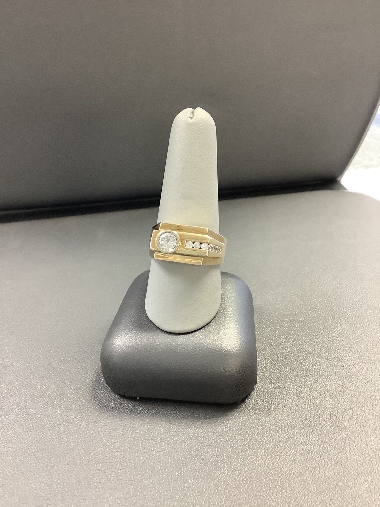 14K yellow gold fancy mens ring