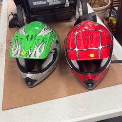 Two Youth Motorcycle Helmets