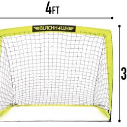 Franklin Sports Blackhawk Backyard Soccer Goal - Portable Pop Up Soccer Nets - Youth - disk cones