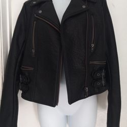 Leather Jacket New Macy's Free People Size 2