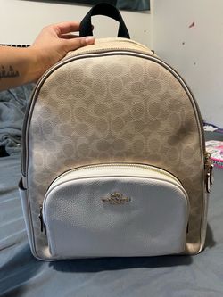 Beige Coach Backpack