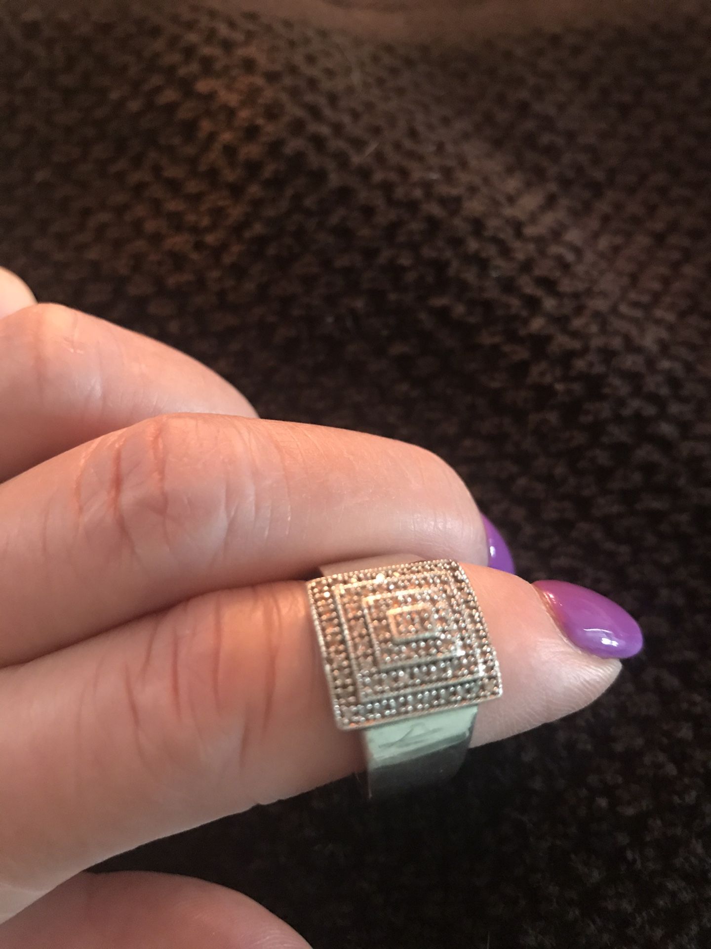 Sterling Silver Tiered Diamond Wide Band Ring