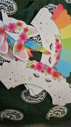 Unicorn birthday baby shower topper wrapper set